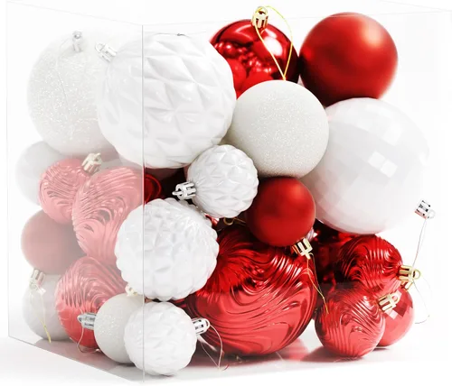 Adornos de árbol de Navidad de Annecy - 36 piezas de adornos de bola de Navidad irrompibles, juego de adornos de bola de Navidad para fiestas, Oro