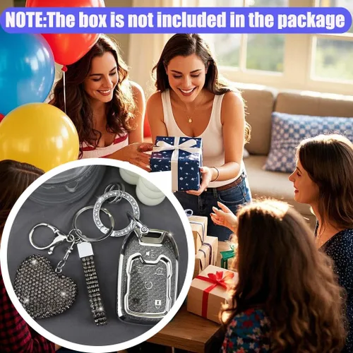 Miniatura 6 de Funda para Llavero con Llavero de Diamante Compatible con Chevy GMC Yukon/Yukon XL Portallaves de Coche Compatible con Chevrolet Terrain Acadia