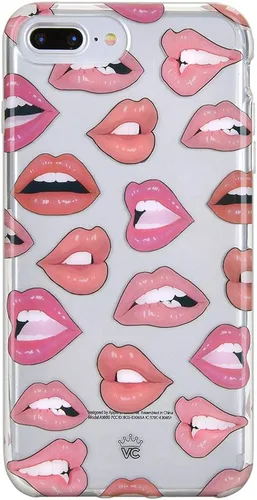 VELVET CAVIAR Compatible con iPhone 7 Plus y iPhone 8 Plus Case Lips para mujeres y niñas, bonitas fundas protectoras transparentes (labios nudes)