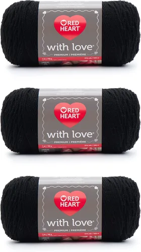 Miniatura 19 de Red Heart with Love Berry - Hilo rojo – Paquete de 3 unidades de 6.98 oz/7 onzas – Acrílico – 4 medianos (peinado) – 370 yardas – Tejido/ganchillo