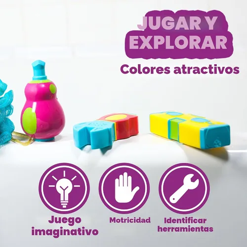 Miniatura 7 de Tub Works® Tools™ - Juguetes de baño sin moho, paquete de 6 Diseño de juguetes de baño sellados y sin agujeros que mantiene la humedad fuera
