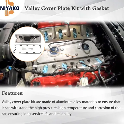 Miniatura 4 de Valley Kit de placa de cubierta con junta de repuesto # 12577927 Fit Chevy Corvette CTS-V Pontiac GTO LS1 LS6