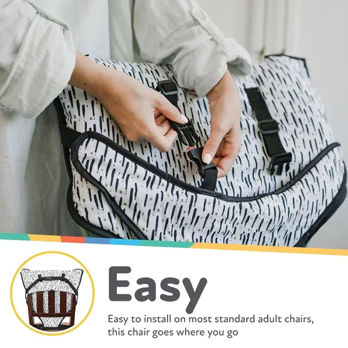 Miniatura 3 de Nuby On The Go Silla de viaje portátil para bebés y niños pequeños, correas ajustables de seguridad de 5 puntos, más de 6 meses, se pliega en una