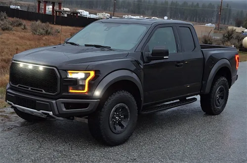 Miniatura 4 de iJDMTOY 3 lámparas de funcionamiento con rejilla LED blanca con lente ahumada compatibles con Ford Raptor 2010-14 y 17-20