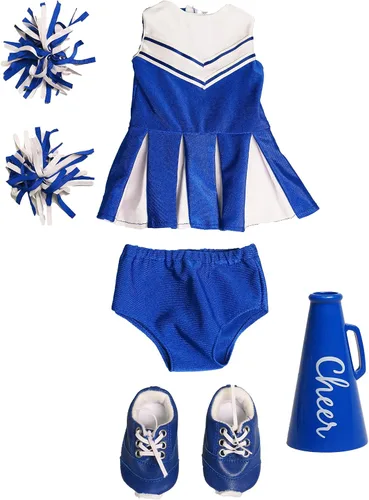 Miniatura 2 de American Fashion World Conjunto de Porrista Azul para Muñecas de 18 Pulgadas Accesorios Incluidos Calidad Premium y Diseño Moderno Ropa