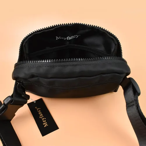 Miniatura 9 de Everywhere - Bolsa de cinturón para mujer, mini bolsa ligera con cintura ajustable, impermeable, cruzada para correr, viajar, senderismo, Negro