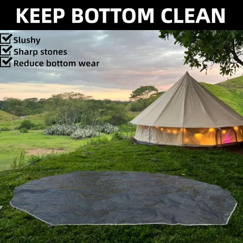 Miniatura 2 de DANCHEL OUTDOOR B5PRO/B2/B2A Campana Huella de la tienda de campaña, 3/4/5/19.7 ft impermeable lona redonda hoja de tierra para lona yurta tienda