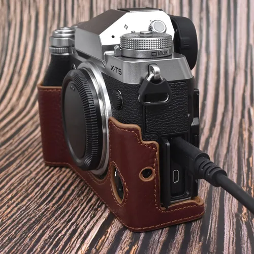 Miniatura 5 de Rieibi Fuji XT5 - Funda de piel auténtica de calidad para cámara digital Fujifilm X-T5 - Funda protectora para Fuji XT5 X-T5, café, fotografía