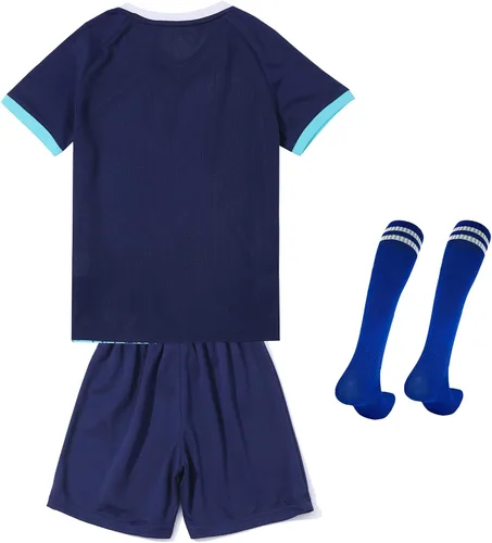 Miniatura 7 de LUCKYLUAN Conjunto de camiseta de fútbol para niños con calcetines para niños y niñas, uniforme deportivo