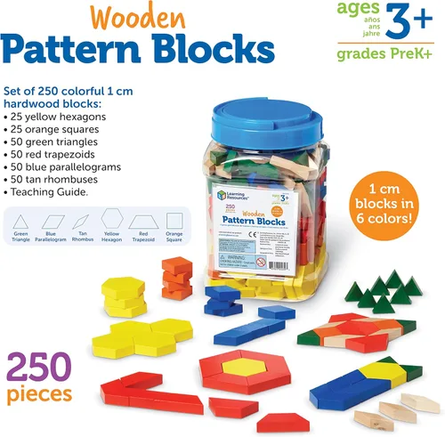 Miniatura 5 de Learning Resources bloques de madera con patrones, juego de 250