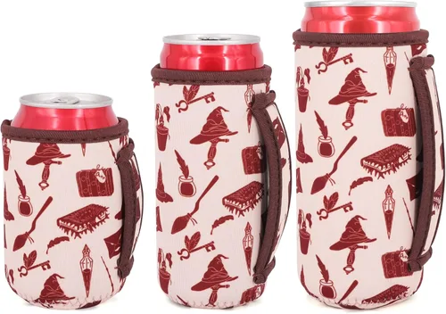 Miniatura 36 de Paquete de 3 fundas de neopreno reutilizables aisladas para latas con asa para refrescos, bebidas energéticas, gaseosas, cerveza, seltzer duro