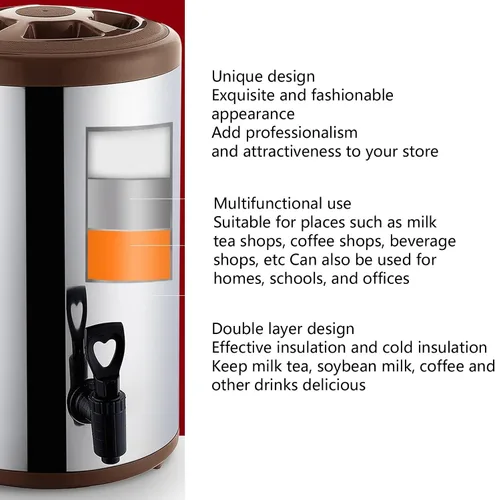 Miniatura 4 de Dispensador de bebidas aislado, dispensador de bebidas frías y calientes, dispensador de bebidas frías y calientes de acero inoxidable 304