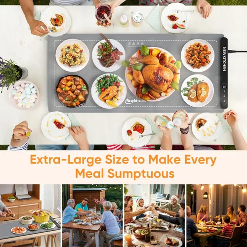 Miniatura 7 de NEWKITCHEN Tapete de calentamiento para alimentos, (XXL, 36 x 16 pulgadas), tapete de calentamiento de alimentos para encimera, de grafeno