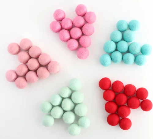 Miniatura 3 de Mini Felt Factory Felt Ball DIY Christmas Garland Wool 60 Poms 1in Red Pink Turqoise Seasonal Home Decor 10 Feet String Craft Supplies