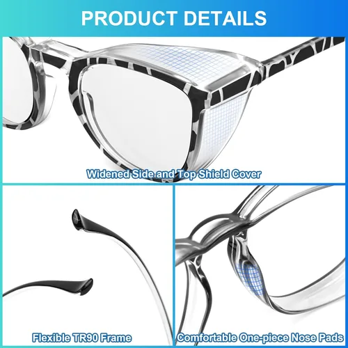 Miniatura 5 de OXG Z87.1+ - Paquete de 4 gafas de seguridad antivaho con estilo – Lentes de seguridad con bloqueo de luz azul para enfermeras