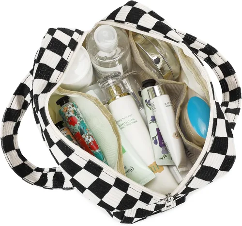 Miniatura 8 de Bolsa de maquillaje para mujer, bolsa de cosméticos grande, organizador de maquillaje, bolsas de aseo de viaje, bolsa impermeable con cremallera