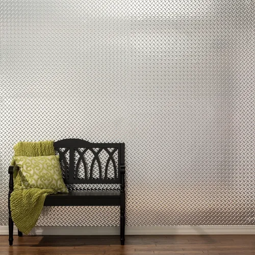 Miniatura 2 de FASÄDE - Panel de pared decorativo de vinilo decorativo de aluminio cepillado con placa de diamante de 4 x 8 x 0.013 pulgadas
