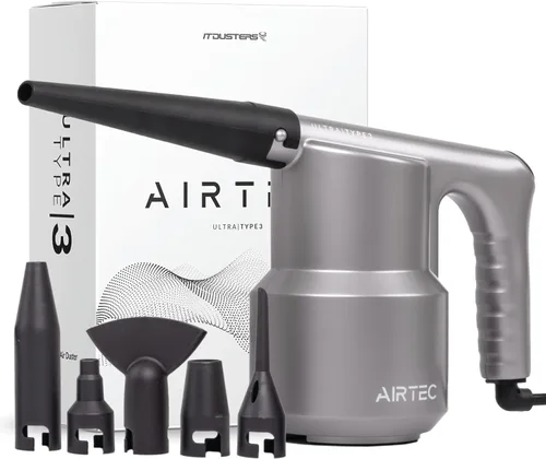IT Dusters AirTec Ultra - Soplador de aire eléctrico recargable para PC, portátil, consola, electrónica y limpieza del hogar, alternativa ambiental