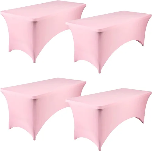 Miniatura 12 de Fivenl Cubierta de Mesa Mantel de Spandex de 6 Pies para Mesas Plegables Cubierta de Mesa Rectangular Ajustada Lavable Resistente a las Arrugas