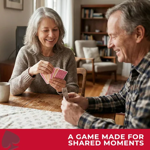 Miniatura 6 de All7s Juego de Canasta de Lujo - Juego de Cartas Clásico para Adultos y Personas Mayores - Cartas de Letra Grande, Bandeja Giratoria y Bloc