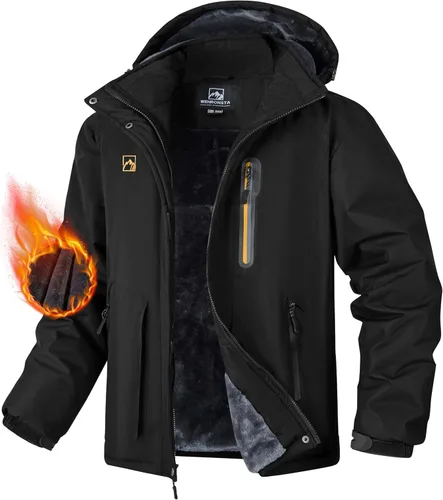 WENRONSTA Chaqueta de esquí para hombre, abrigo de invierno, cálido, impermeable, rompevientos, montaña, snowboard, con capucha, senderismo, traval