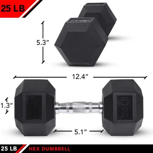 Miniatura 2 de JFIT Rubber Hex Dumbbell