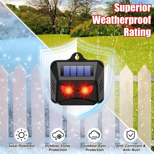 Miniatura 7 de Paquete de 8 repelentes solares nocturnos de animales para exteriores con ojos depredadores rojos, luces disuasorias de animales nocturnos