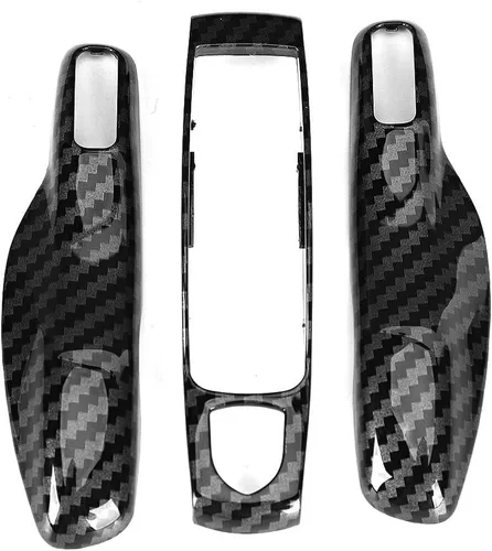 Funda de fibra de carbono, metal remoto, borde de llave remota, funda para llave de automóvil, 3 piezas, juego de funda de fibra de carbono para