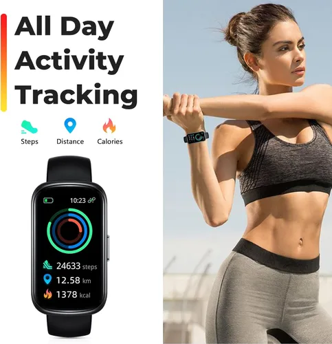 Miniatura 2 de Reloj inteligente de seguimiento de actividad física, monitor de salud táctil completo de 1.47 pulgadas con frecuencia cardíaca 24/7 y monitor
