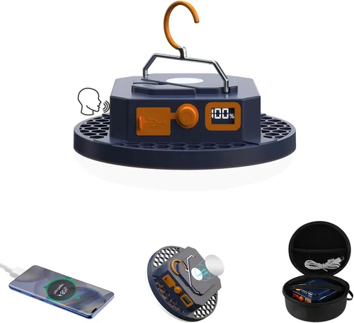 Miniatura 10 de Luz de campamento recargable de 10000 mAh con control de voz - 4000LM 3000K/4500K/6500K Linterna LED portátil, IPX4 impermeable para camping, 30W pro
