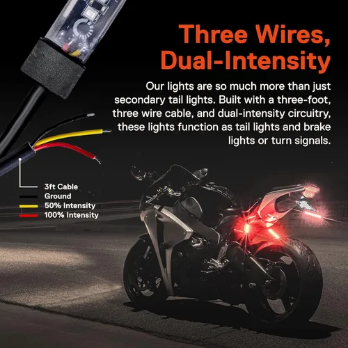 Miniatura 2 de Juego de 2 tiras de luz LED ámbar de 5.0 pulgadas [luces direccionales y de circulación] [IP68 resistente al agua] [15 LED] iluminación brillante