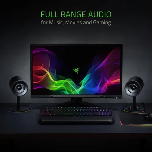 Miniatura 2 de Razer Nommo Chroma: Controladores de fibra de vidrio tejida personalizada de 3" - Puertos de graves orientados hacia atrás - Perilla de graves