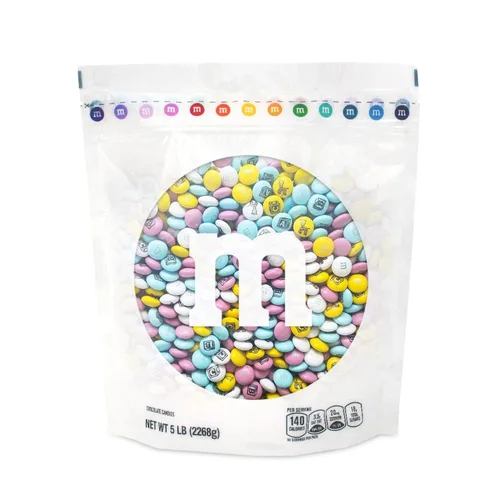 Miniatura 20 de M&M’S World Favors de Chocolate al Leche para Niñas, 20 Paquetes de 0.75oz cada uno con M&M’S Rosados y Blancos para Fiestas de Revelación