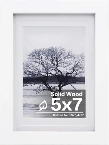 Miniatura 133 de Egofine - Portarretratos de 4 x 6 pulgadas, de madera maciza con plexiglás, para fotos de 3.5 x 5 con paspartú o de 4 x 6 sin paspartú, para colocar