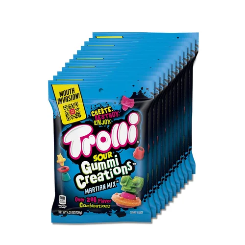 Miniatura 9 de Trolli Strawberry Puffs, Dulces de Gomitas de Fresa Ácidas, Bolsas de 4.25 onzas (Paquete de 12)