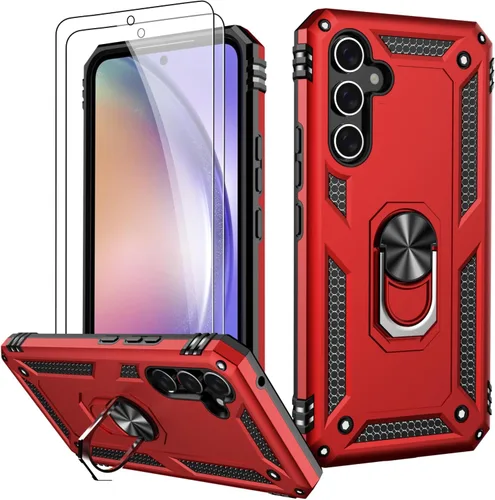 Miniatura 49 de LUMARKE Funda para Galaxy A51 4G con protector de pantalla, supera los 16 pies, probada en caídas, de grado militar, con soporte de anillo Rojo