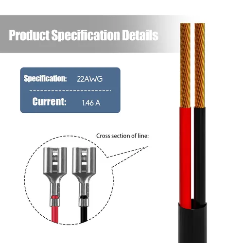 Miniatura 2 de Cable de alimentación para cámara de sendero, cable de alimentación externo CC de 79 pulgadas compatible con cámara de juego de 0.217 x 0.083 in DC