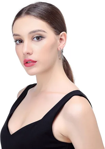 Miniatura 6 de Jstyle 4 Pairs a Set Stainless Steel Teardrop Hoop Earrings for Womens
