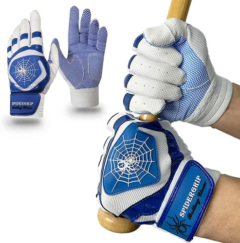 Miniatura 9 de J&S Sporting Spider Grip - Guantes de bateo de béisbol antideslizantes - Agarre antideslizante duradero para hombres y jóvenes jugadores Negro dorado