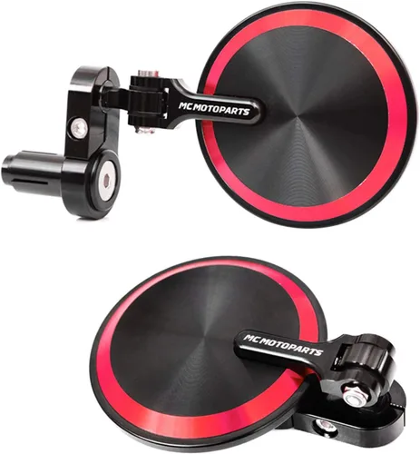 MC Motoparts Espejos de barra CNC Red Reborn compatibles con Z650 Z1000 Z900 Z900rs Z300 Ninja 400 2019 ER6F Z800