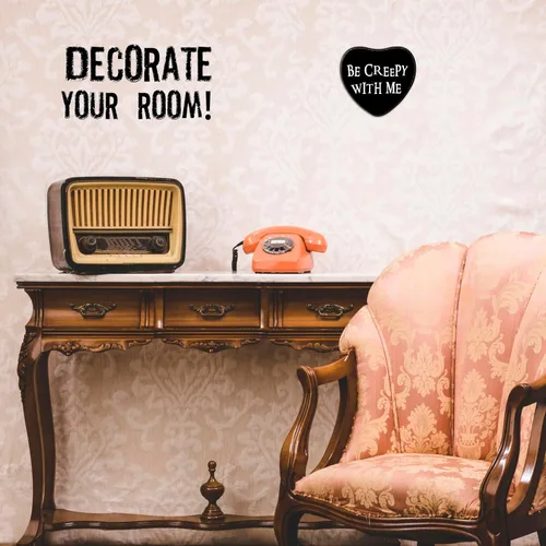 Miniatura 4 de Placa de madera en forma de corazón con gancho – Be Creepy With Me – Arte de pared gótico retro, sala de estar, letrero decorativo de madera de pino
