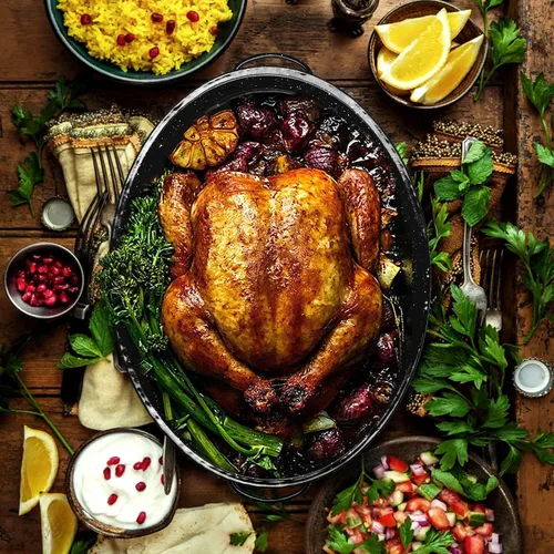 Miniatura 4 de JY COOKMENT Bandeja ovalada esmaltada de 19 pulgadas para asar con tapa abovedada - Ideal para asar pavo, pollo, cordero, verduras - Apto