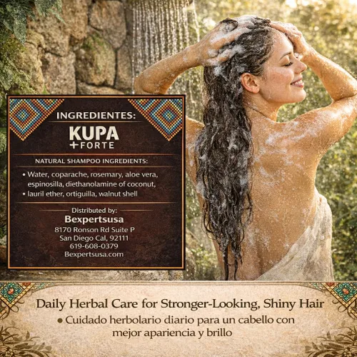 Miniatura 8 de Champú KUPA + FORTE con romero y aloe vera, 13.5 onzas líquidas, fórmula inspirada en huichol a base de hierbas, limpieza profunda y cuidado