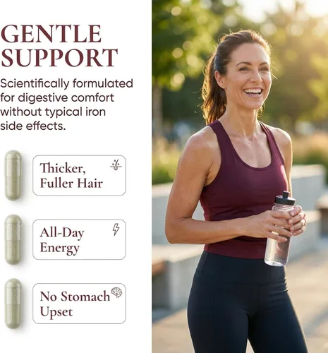 Miniatura 5 de Ferravital Ferritin Support, suplemento de feritina para mujeres, suplemento diario de hierro con bisglicinato de hierro lactoferrina vitamina C