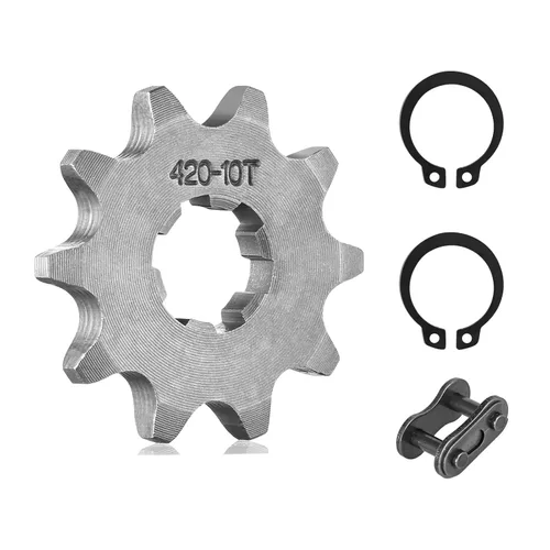 Piñón de cadena 420 10T piñón delantero de 17mm compatible con 50cc 70cc 90cc 110cc 125cc 140cc15cc 160cc Lifan Loncin Dirt Bike, ATVs, Go Kart Piñón
