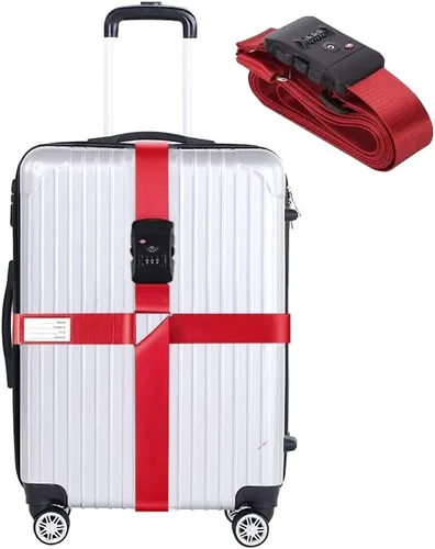 Correas de equipaje para maletas, aprobadas por la TSA, cinturón de viaje ajustable resistente, cinturones cruzados, etiquetas de equipaje con
