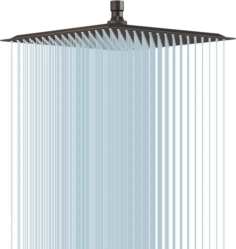 Miniatura 11 de BESy Cabezal de ducha de lluvia de 16 pulgadas, lluvia cuadrada de 16" y cabezal de ducha de baño de acero inoxidable de alta presión, ultra delgado