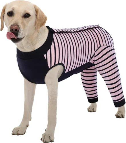 Miniatura 24 de Kuoser Traje de Cirugía para Perro Hembra Esterilización Macho Castración, Manga de Pierna de Perro para Dejar de Lamer Enterizo Suave para Perro
