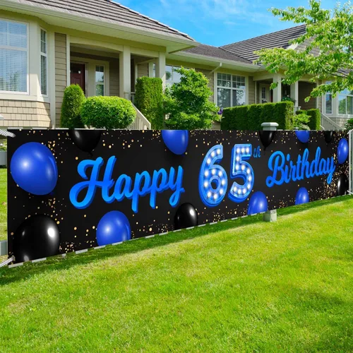 Miniatura 10 de Cartel azul y negro de feliz cumpleaños número 20, decoración temática de globos de confeti para niñas y mujeres, decoraciones de fiesta