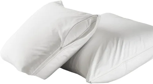 Miniatura 2 de Dependable Industries - Juego de 2 fundas de almohada de vinilo con cremallera de lujo, protectores impermeables de 20 x 29 pulgadas, ideales